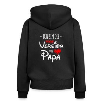 Vater Tochter Die süße Version von Papa - Frauen Premium Bio Zip Hoodie - Schwarz - Hinten - Julia (174cm)