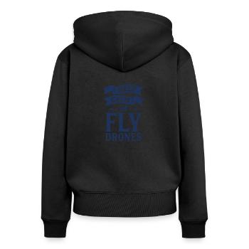 Drone - Women's Premium Organic Zip Hoodie - black - Back - Julia (174cm)