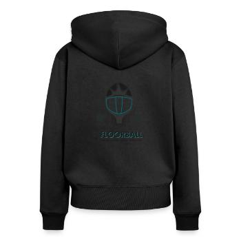Jouez avec Pride Floorball Hockey Floorball - Sweat à capuche zippé Premium bio Femme - noir - Dos - Julia (174cm)