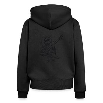Death Metal Cat Cadeau Guitariste Cat Meowtal - Sweat à capuche zippé Premium bio Femme - noir - Dos - Julia (174cm)