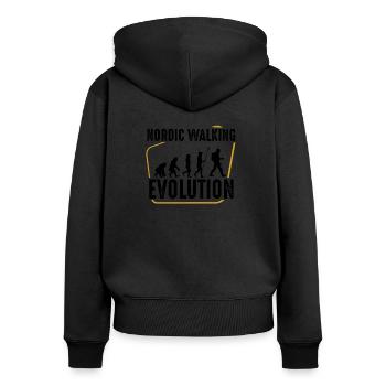 Nordic Walking - Frauen Premium Bio Zip Hoodie - Schwarz - Hinten - Julia (174cm)