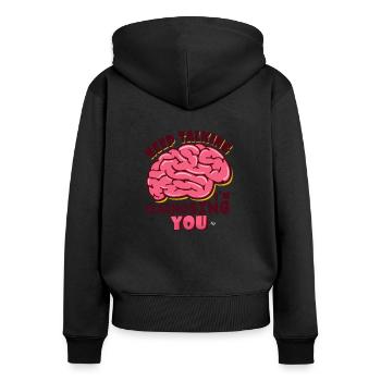 Psychologues Funny Sayings Psychology Gift - Sweat à capuche zippé Premium bio Femme - noir - Dos - Julia (174cm)