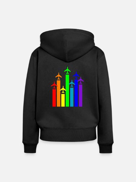 Flugzeug-Pilot Luftfahrt - Frauen Premium Bio Zip Hoodie - Schwarz