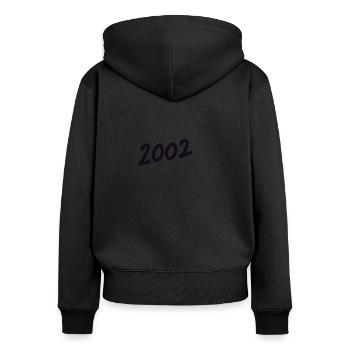2002 - Sweat à capuche zippé Premium bio Femme - noir - Dos - Julia (174cm)