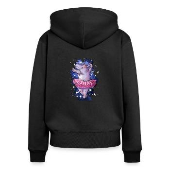 Hippopotamus ballet hippo ballerina hippo fan - Women's Premium Organic Zip Hoodie - black - Back - Julia (174cm)