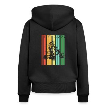 Quad Quad ATV Retro - Sweat à capuche zippé Premium bio Femme - noir - Dos - Julia (174cm)