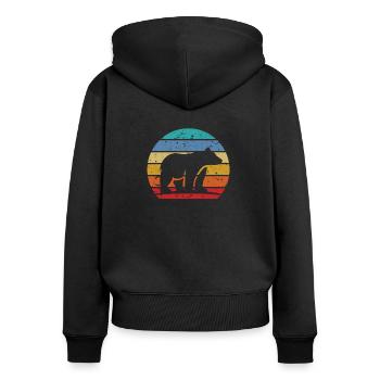porter - Sweat à capuche zippé Premium bio Femme - noir - Dos - Julia (174cm)