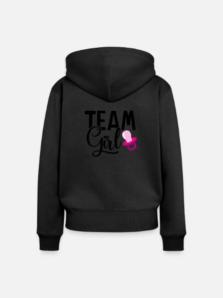 Team Mädchen für werdende Eltern - Frauen Premium Bio Zip Hoodie - Schwarz