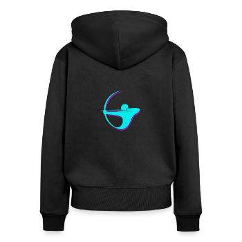 Tir à l'arc Archers Arc Flèche Pistolet Tir Sport Cadeau - Sweat à capuche zippé Premium bio Femme - noir - Dos - Julia (174cm)
