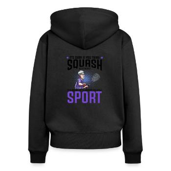 squash - Women's Premium Organic Zip Hoodie - black - Back - Julia (174cm)