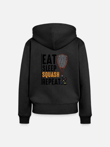 Squash - Frauen Premium Bio Zip Hoodie - Schwarz