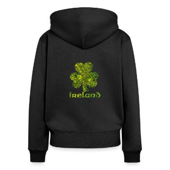 Cloverleaf Ireland - Women's Premium Organic Zip Hoodie - black - Back - Julia (174cm)