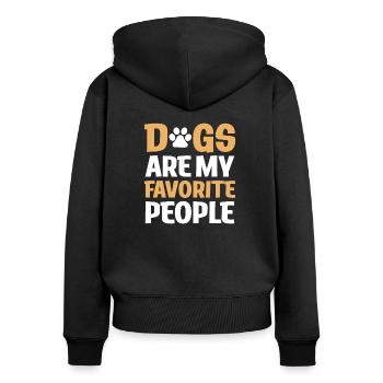 Dog - Dogs - Hunde - Shirt - Frauen Premium Bio Zip Hoodie - Schwarz - Hinten - Julia (174cm)