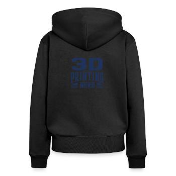 3D Druck - Frauen Premium Bio Zip Hoodie - Schwarz - Hinten - Julia (174cm)
