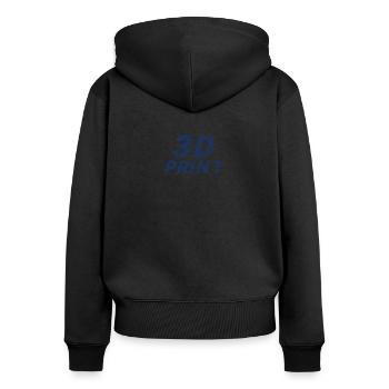 3D Druck Drucker Drucken 3D - Frauen Premium Bio Zip Hoodie - Schwarz - Hinten - Julia (174cm)