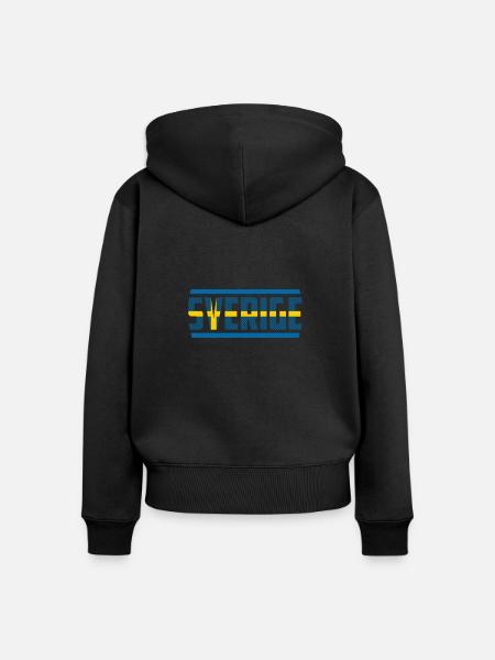Schweden - Frauen Premium Bio Zip Hoodie - Schwarz