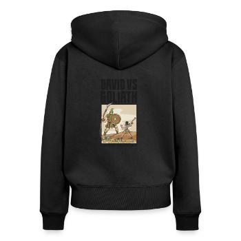 David VS Goliath Critical Hit Crit Rpg Meme - Women's Premium Organic Zip Hoodie - black - Back - Julia (174cm)