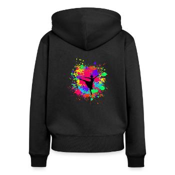 Schöne prima Ballerina in Farbkleckse Geschenk - Frauen Premium Bio Zip Hoodie - Schwarz - Hinten - Julia (174cm)