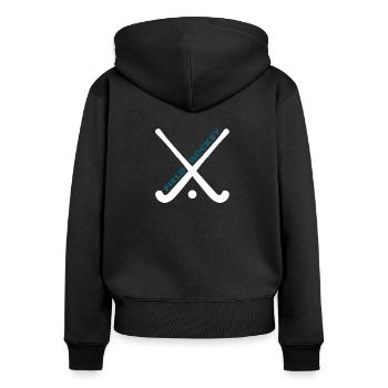 Field Hockey - Women's Premium Organic Zip Hoodie - black - Back - Julia (174cm)