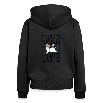 yoga - Women's Premium Organic Zip Hoodie - black - Back - Julia (174cm)