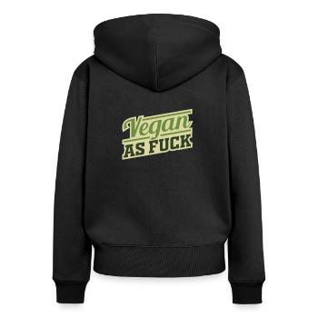Vegan - Vegan as Fuck - Sweat à capuche zippé Premium bio Femme - noir - Dos - Julia (174cm)