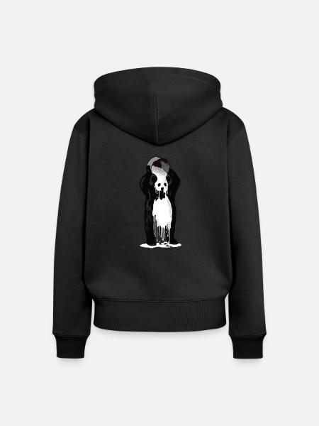 Panda - Incognito - Frauen Premium Bio Zip Hoodie - Schwarz