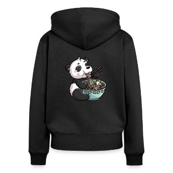 Ramen Japanese Noodles Kawaii Panda Gift - Women's Premium Organic Zip Hoodie - black - Back - Julia (174cm)
