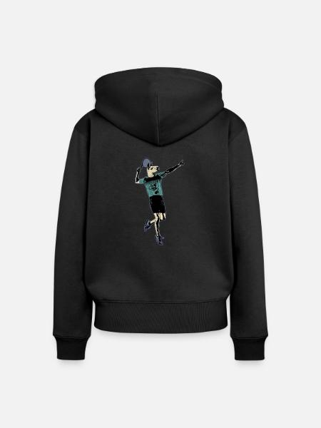 Llama Tennis - Frauen Premium Bio Zip Hoodie - Schwarz