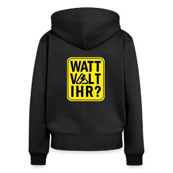 Électricien Électroniciens Electricité - Sweat à capuche zippé Premium bio Femme - noir - Dos - Julia (174cm)