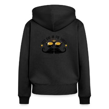 father - Women's Premium Organic Zip Hoodie - black - Back - Julia (174cm)