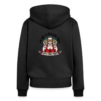 Je ne suis pas une maman ordinaire Je suis une maman cool - Sweat à capuche zippé Premium bio Femme - noir - Dos - Julia (174cm)