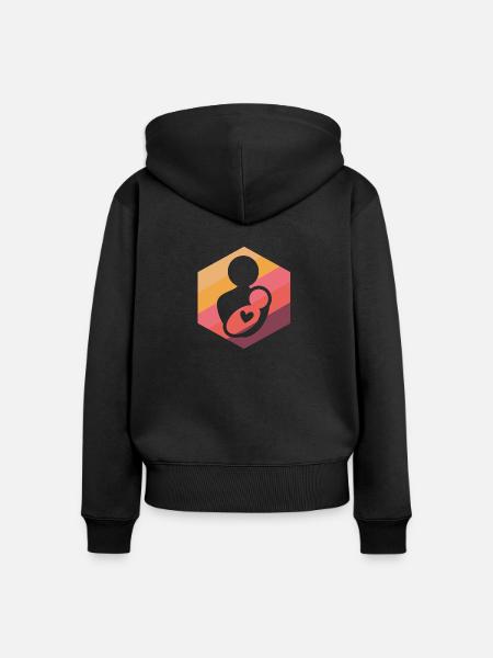 Hebamme Neugeborenes - Frauen Premium Bio Zip Hoodie - Schwarz