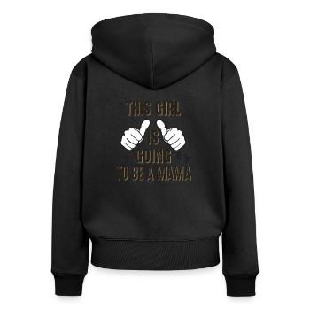 Mom to be parents mom Mom - Women's Premium Organic Zip Hoodie - black - Back - Julia (174cm)