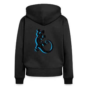 Lizard Gecko Tattoo South Seas Logo - Women's Premium Organic Zip Hoodie - black - Back - Julia (174cm)