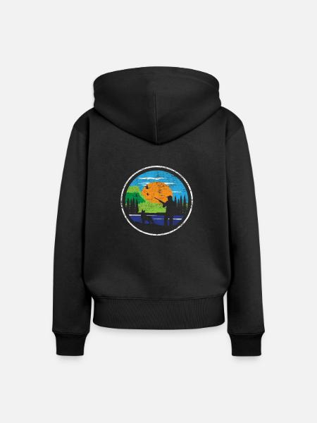 Jagdhund Jagd - Frauen Premium Bio Zip Hoodie - Schwarz