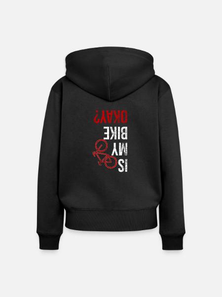 Fahrrad Sturz - Frauen Premium Bio Zip Hoodie - Schwarz