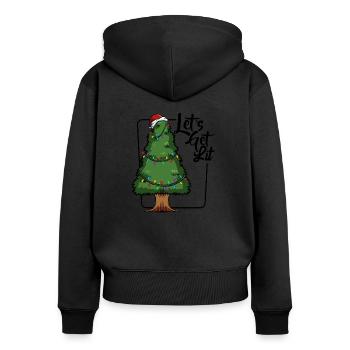 Weihnachtsbaum - Frauen Premium Bio Zip Hoodie - Schwarz - Hinten - Julia (174cm)