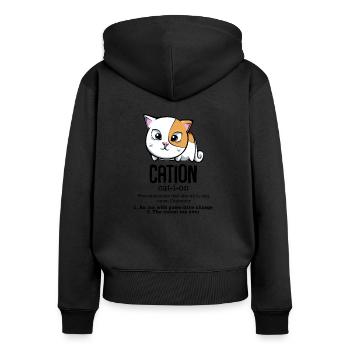 Cation cadeau mignon chimiste chat chimie - Sweat à capuche zippé Premium bio Femme - noir - Dos - Julia (174cm)