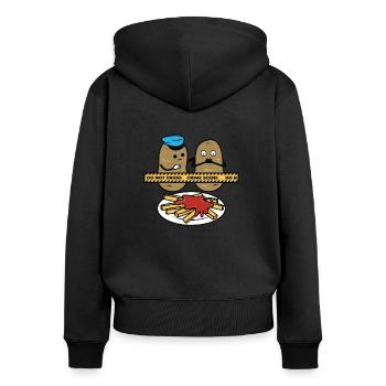 Crime potato dead - Women's Premium Organic Zip Hoodie - black - Back - Julia (174cm)
