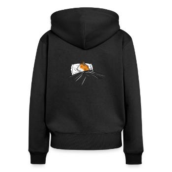 Schlafendes Meerschweinchen Süß Haustier Liebhaber - Frauen Premium Bio Zip Hoodie - Schwarz - Hinten - Julia (174cm)