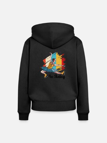 Eislaufen - Frauen Premium Bio Zip Hoodie - Schwarz