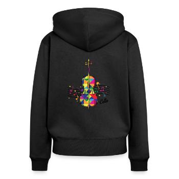 cello - Women's Premium Organic Zip Hoodie - black - Back - Julia (174cm)