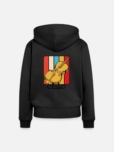 Cello - Frauen Premium Bio Zip Hoodie - Schwarz