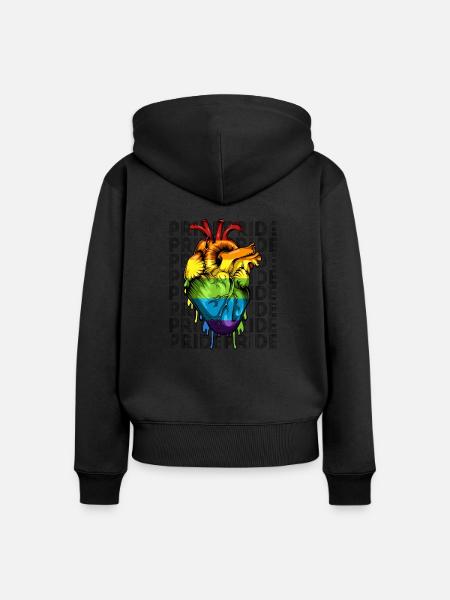 LGBT - Frauen Premium Bio Zip Hoodie - Schwarz