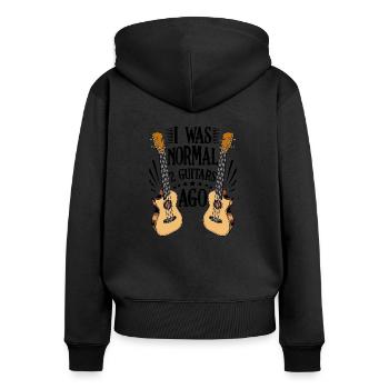 guitar - Women's Premium Organic Zip Hoodie - black - Back - Julia (174cm)