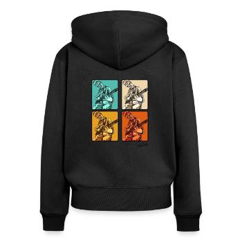 guitar - Women's Premium Organic Zip Hoodie - black - Back - Julia (174cm)