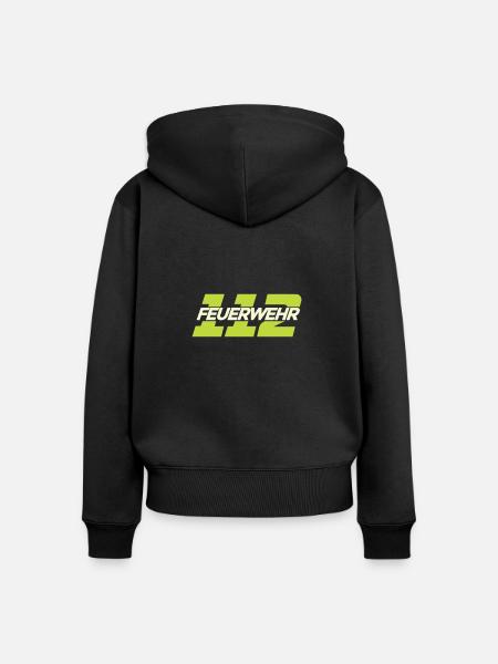 Feuerwehr Tshirt - Frauen Premium Bio Zip Hoodie - Schwarz