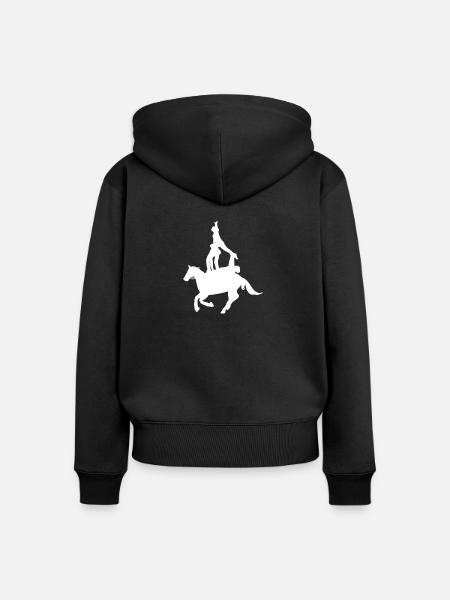 Voltigieren Reitpferd - Frauen Premium Bio Zip Hoodie - Schwarz