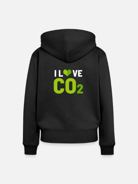 Ich liebe CO2 - Frauen Premium Bio Zip Hoodie - Schwarz