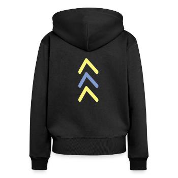 3 Arrow Support | Down syndrome, 21st chromosome - Women's Premium Organic Zip Hoodie - black - Back - Julia (174cm)